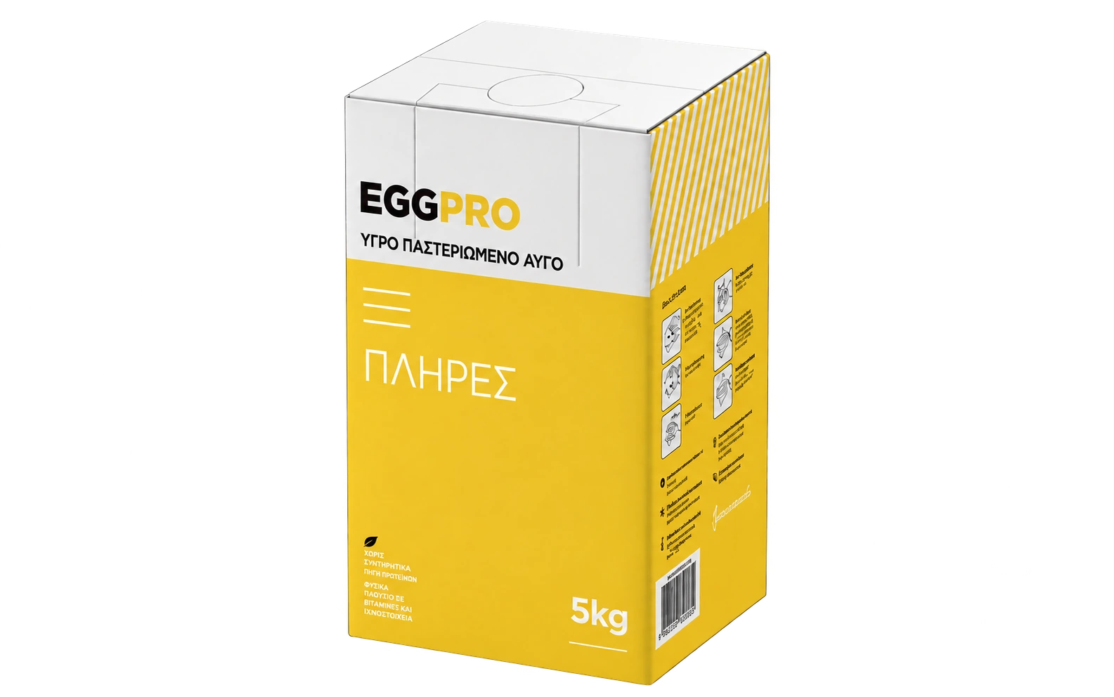 Πλήρες αυγό 5 kg: ξεχωριστή εκδοχή προϊόντος και μεγέθους.